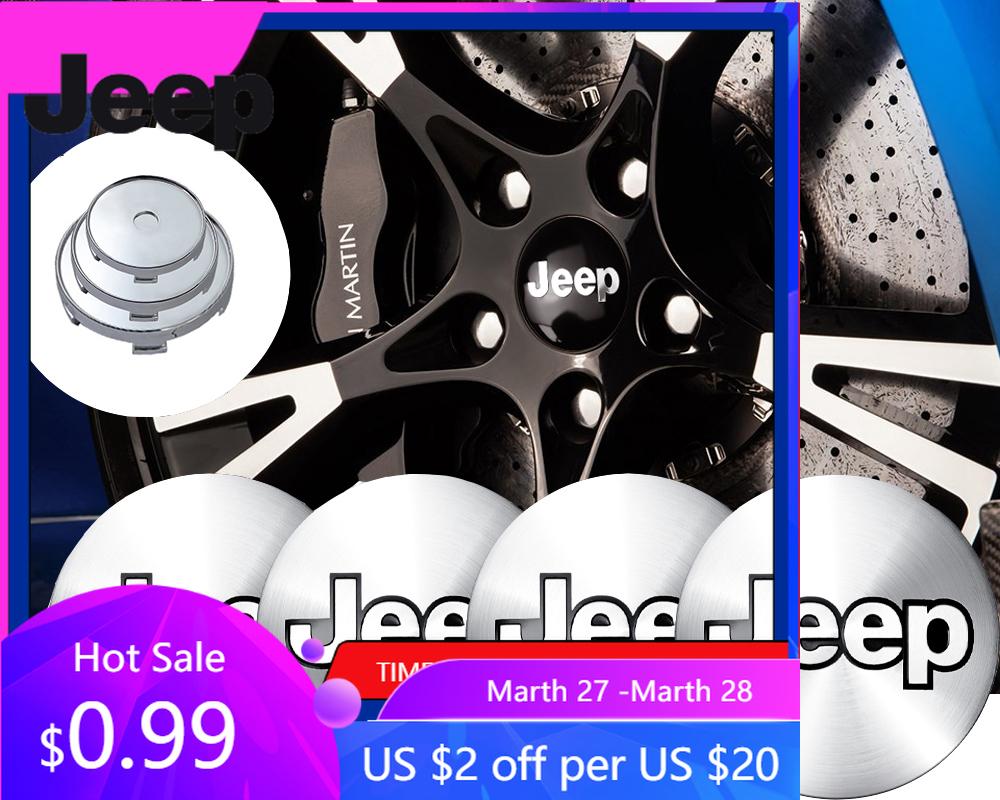 For Jeep 4PCS 56/60mm Car Vehicle Wheel Hub Center Cap Cover Decals Stickers Badge For Jeep Renegade Wrangler jk Compass Gran