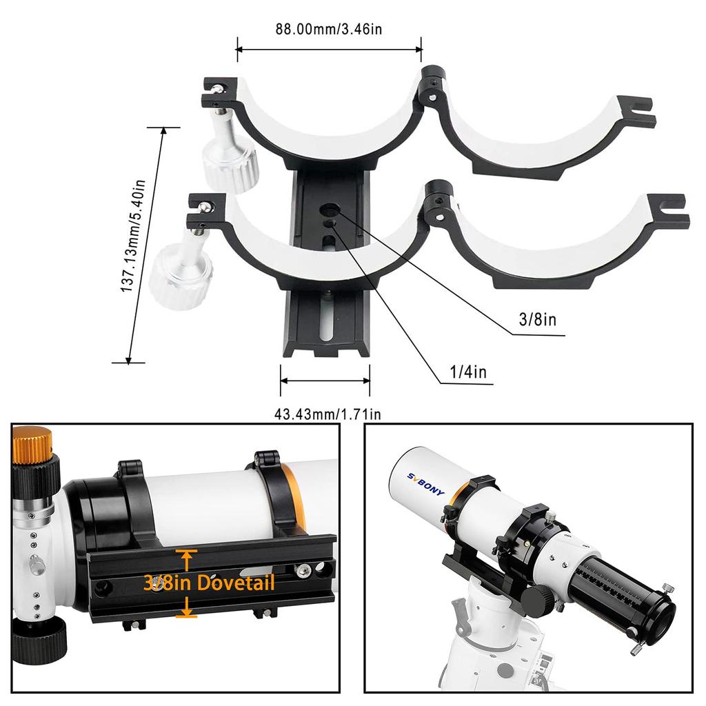 SVBONY SV503 Астрономический телескоп Рефракторный телескоп Апертура 70 мм Стекло ED Фокусное расстояние 420 мм OTA Высокое увеличение Только тубус объектива Gakken