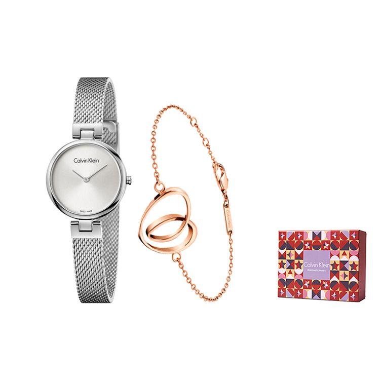 Calvin Klein Часы Calvin Klein Quartz Pure Series Кварцевый механизм Стальной ремешок Белый циферблат Женские часы K8G23126