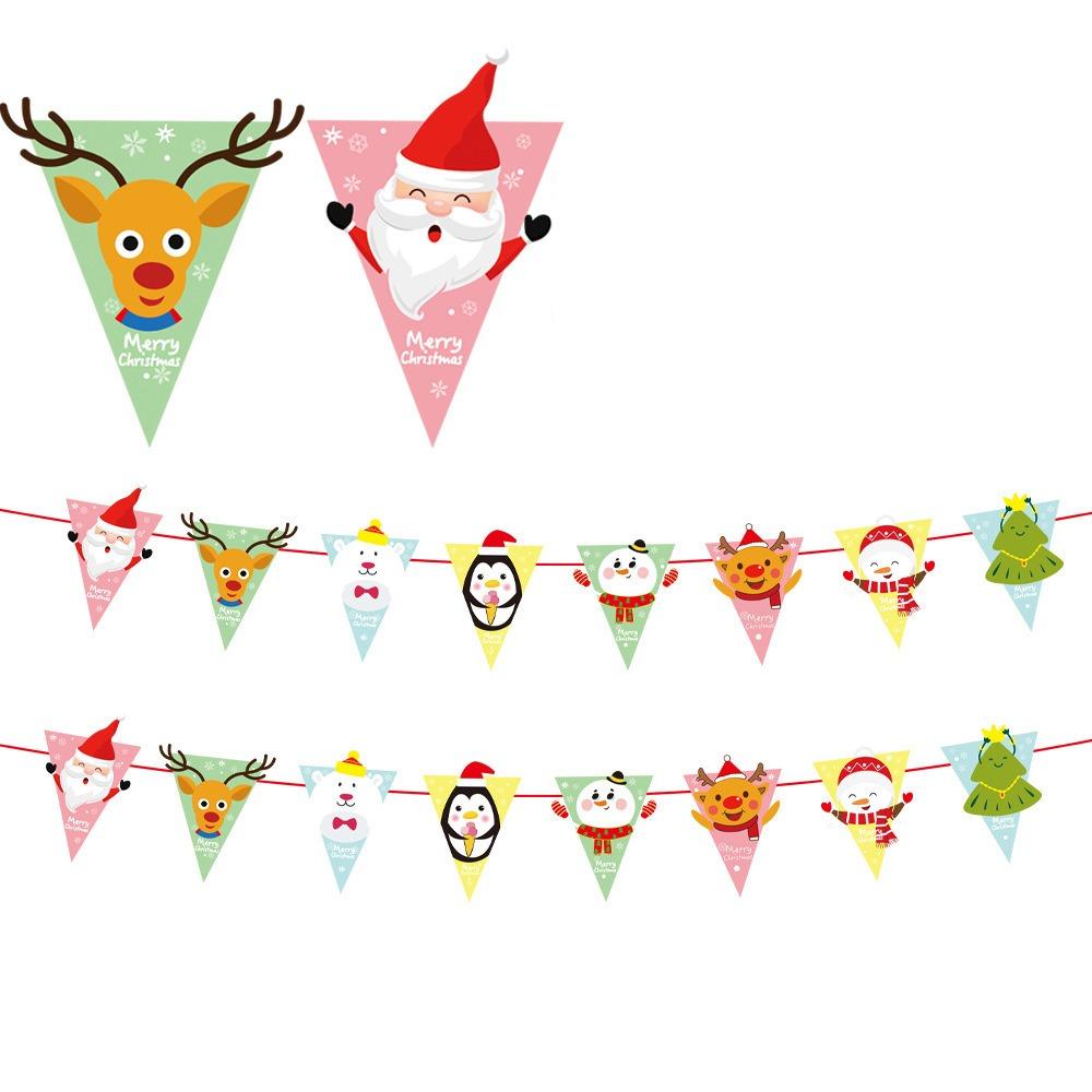 Рождественский бумажный баннер мультфильм Санта-Клаус снеговик рождественский подвесной орнамент баннер домашнее рождественское украшение флаг принадлежности новый год