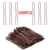 50/100 PCS  U Shaped Hair Pins Curly Wavy Grips Hairstyle Round Toe Ballet Hair Bobby Accessories Net Grips for Women Lady Girls