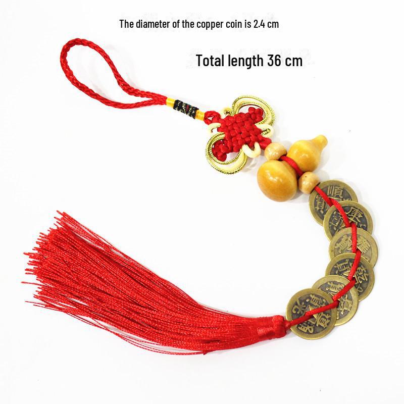 Emperors' Coins Pendant: Five or Six Copper Coin Gourd Pendants, Ideal As Gifts