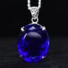 120.25 Ct Lab Created Blue Sapphire CERTIFIED Oval Pendant 925 Sterling Silver MY-PD-137-NS