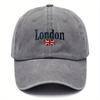 Унисекс винтажная бейсболка с вышивкой "London" и дизайном флага Union Jack - Дышащая, легкая ткань для путешествий на открытом воздухе