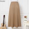 ZANZEA Женские повседневные свободные летние длинные юбки с эластичной резинкой на талии