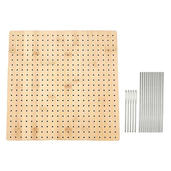 1 Set Crochet Blocking Board Smooth Edge High Durability Not Easily Deformed Reusable with Dense Holes Square Crochet