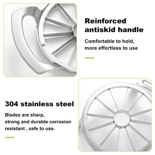 LIIGEMI Нож-слайсер для яблок, 12 лезвий, Большая сердцевина для яблок, Сверхпрочный разделитель и нож для яблок из нержавеющей стали, Нескользящая матовая ручка, Простой в использовании (M