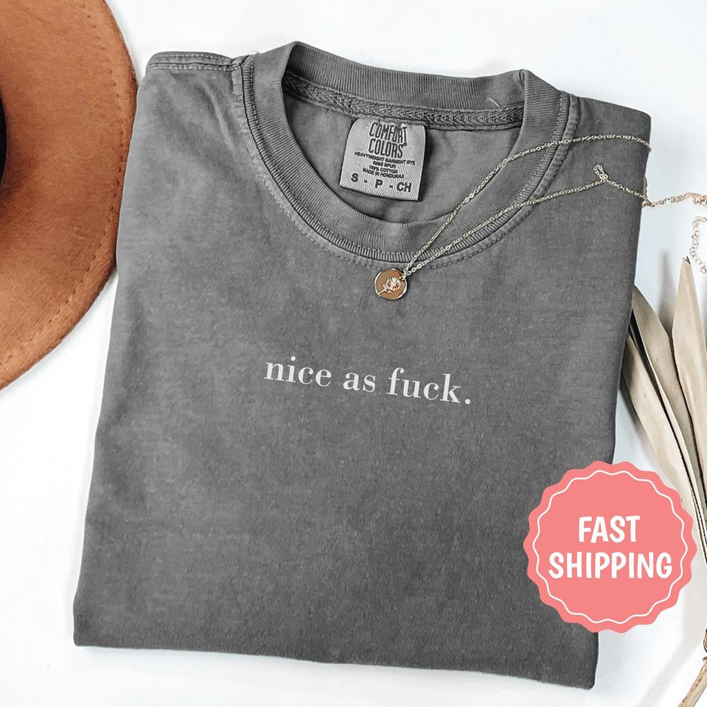 Women's Shirts, Nice As Fuck Shirt, Comfort Colors, Adult Humor T-Shirt, Funny Tshirt, Party Shirt, Comedy Tshirt, Sarcasm Shirt, Sassy Tee