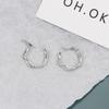 Серьги-клипсы знаменитостей из серебра 925 пробы с круглыми иглами - французская мода для женщин 2023 года