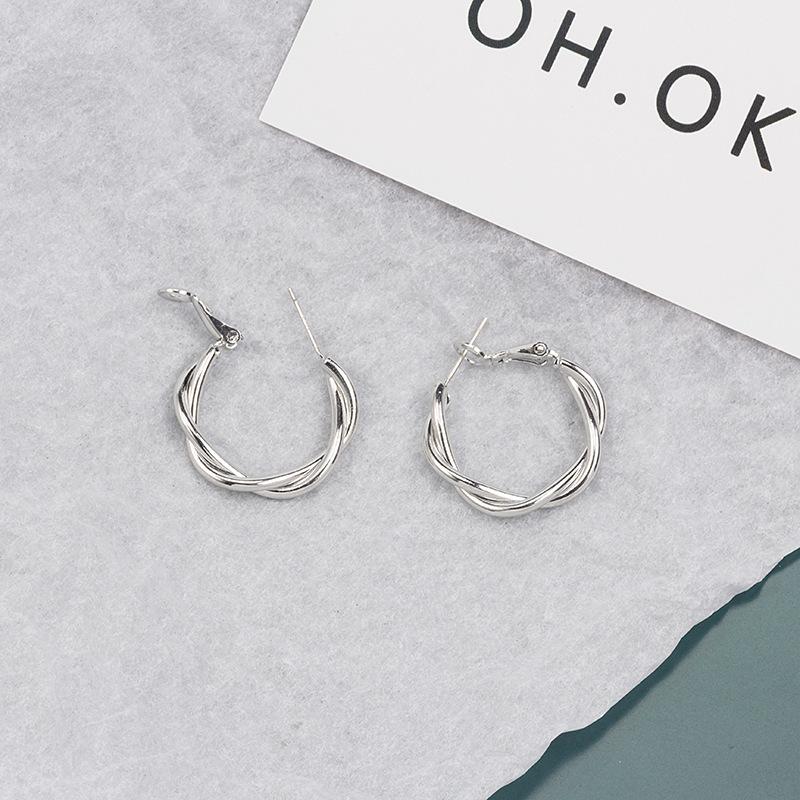 Серьги-клипсы знаменитостей из серебра 925 пробы с круглыми иглами - французская мода для женщин 2023 года