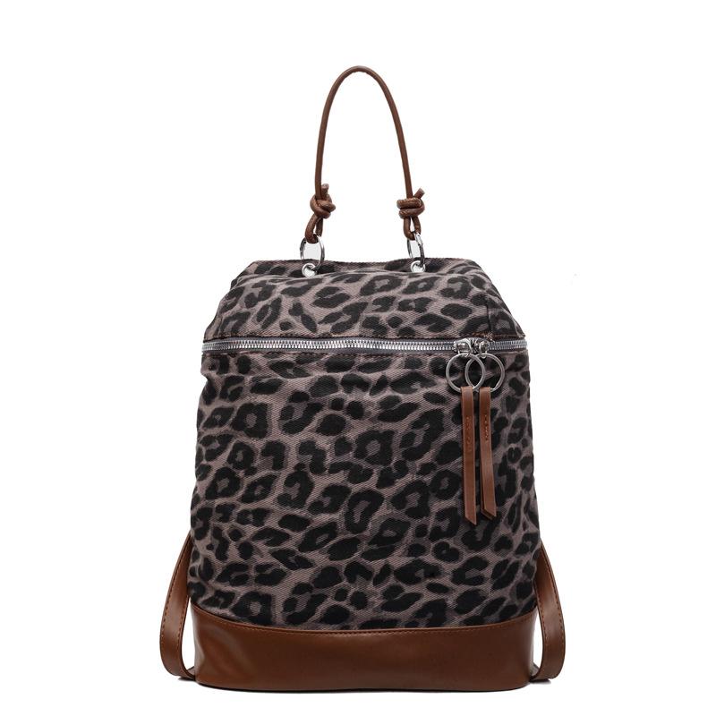 Новая ретро сумка-шоппер с леопардовым принтом большой вместимости, нишевая, с чувством высокого класса, легкий и простой рюкзак для путешествий на короткие расстояния
