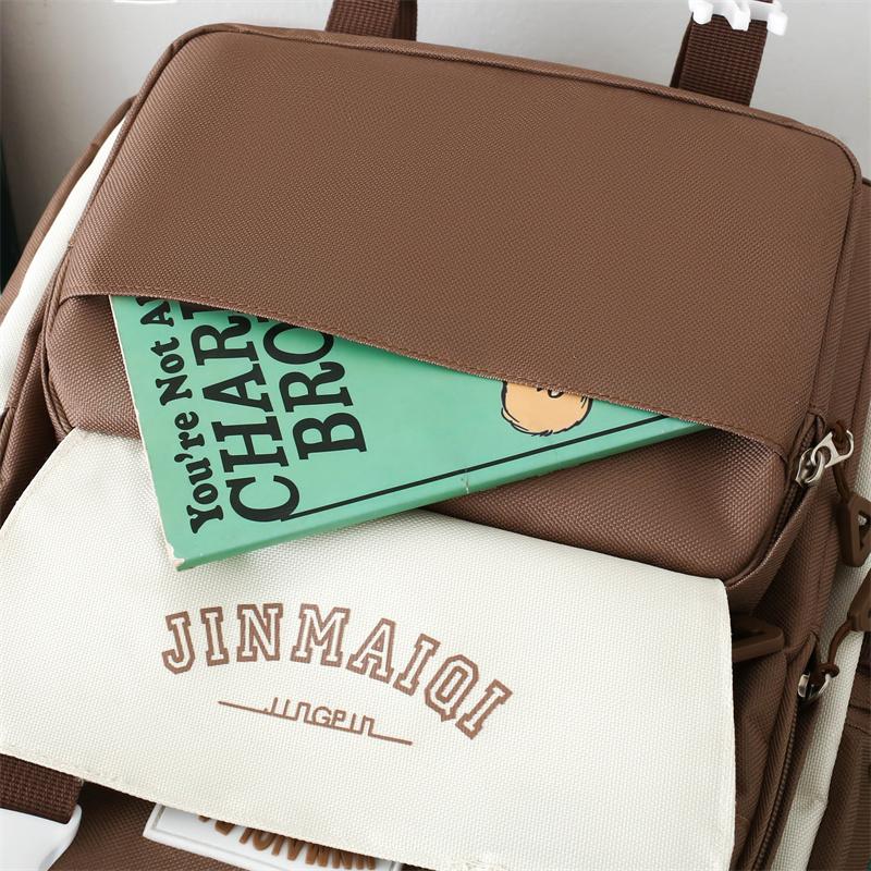 Комплект из пяти рюкзаков для детей, большой вместимости, рюкзак для старшеклассников, чтобы уменьшить нагрузку на рюкзак с защитой от хребта