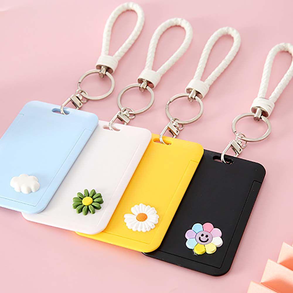 Fashion Girls Bus Card Cover Cartoon Children Badge Case Bank Card ID Card Holder Keychain