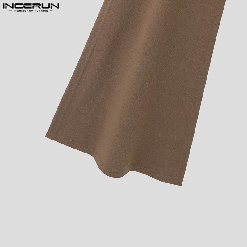 INCERUN Men High Cowl Neck Irregular Stitching Sleeveless T-shirt Casual Ruffled Tops