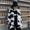 Women Autumn New Fashion Long Sleeve Blouse Shirts Vintage Cow Print Female Loose Blouse Casual Street Lady Korean Plus Size Top
