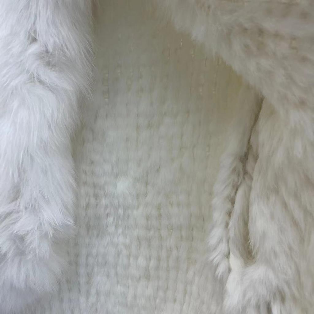 Real Rabbit Fur Braided Coat for Women Short Style Young Coat Fox Fur Bat Sleeve Shawl