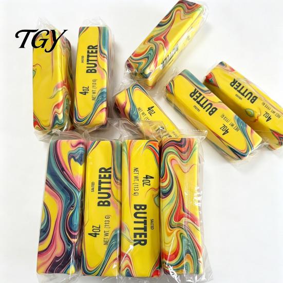 Hand Fidget Toy Flow Pattern Butter Stick Squeeze Toy, Slow Rebound Bar for Calming Stress Relief, Soft Stretchy Strip Desk Office Toys