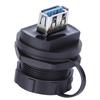 Waterproof USB Connector Copper Contact PA66 Insulator USB3.0 Double Female Dustproof Cover
