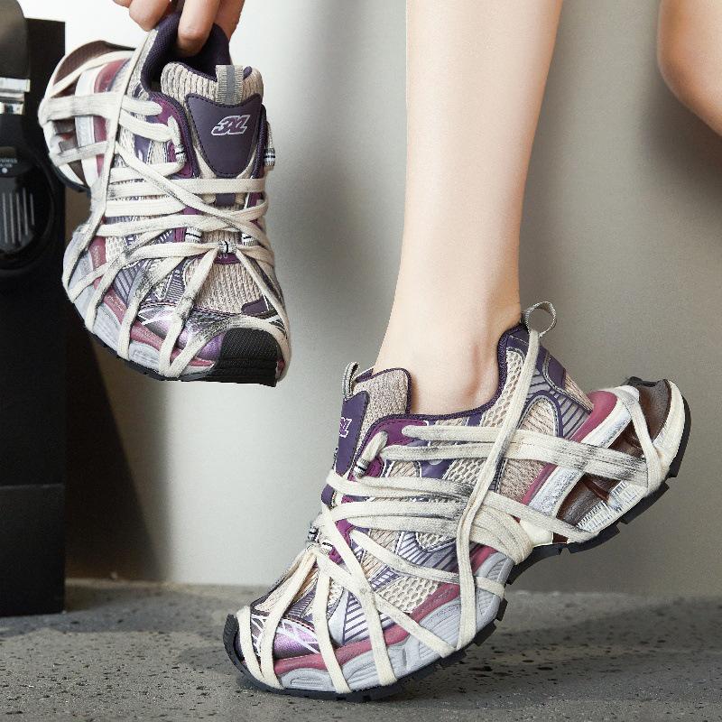 Кроссовки унисекс Trendy Dad: Низкие повседневные туфли с толстой подошвой, увеличивающие рост, для весны и лета