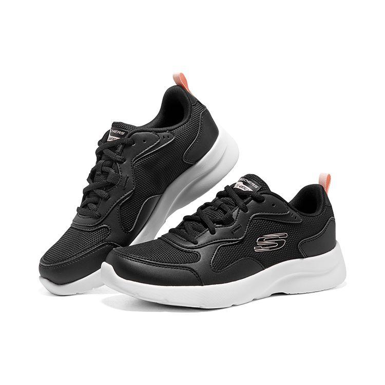 Skechers Сетчатые удобные низкие повседневные кроссовки для женщин Черные 896272-BKPK