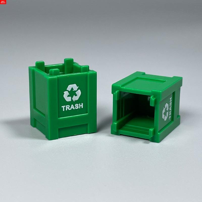 Нетоксичный Контейнер Moc Bricks Квадратный Экологичный Мусорный Ящик Мусорка Офисная Домашняя Сцена Пластиковые Аксессуары Строительные Блоки Детские Игрушки