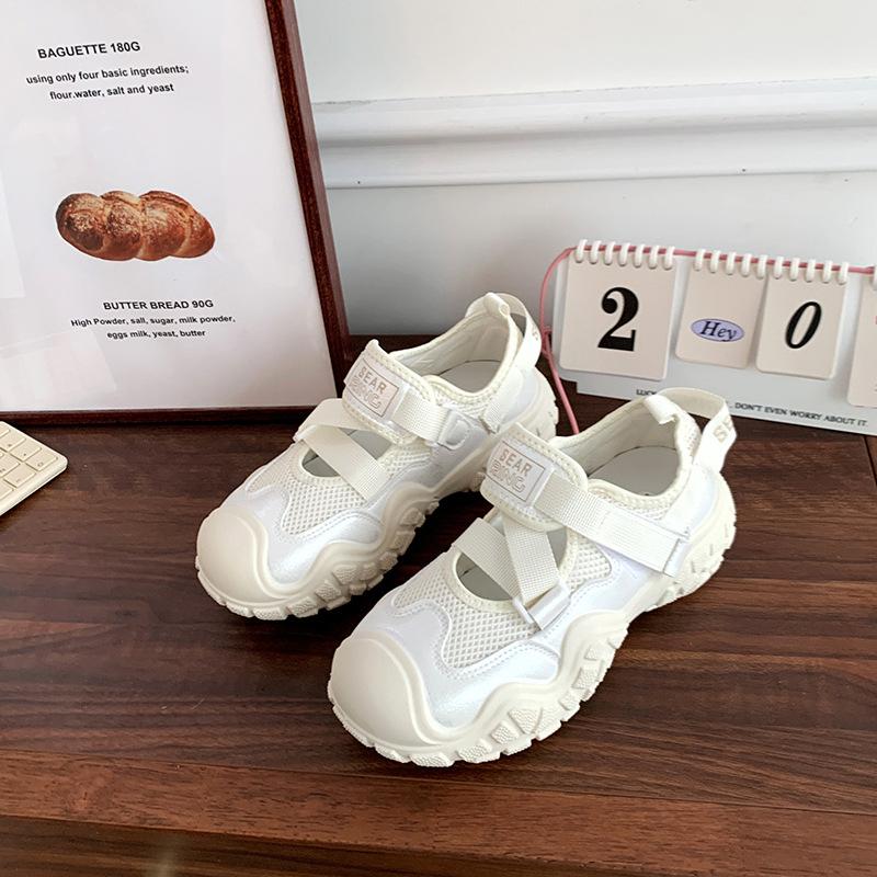 2024 лето новая сумка голова женские сандалии мода липучка полые повседневные туфли корейская версия универсальные спортивные туфли тренд