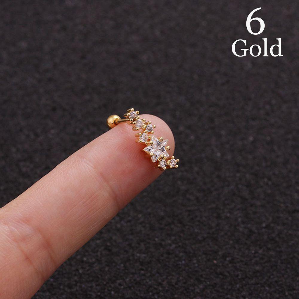 Body Jewelry Cz Zircon Star Leaves Cartilage Ear Stud Helix Tragus Piercing Earring Stainless Steel