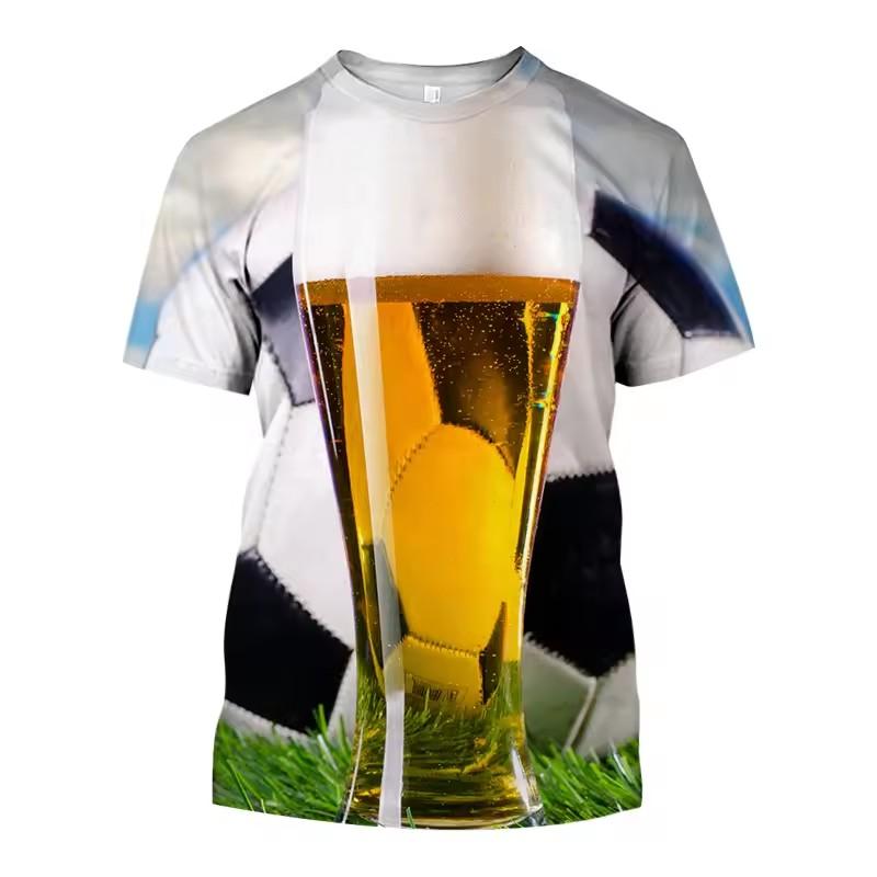 Летняя популярная хип-хоп мужская забавная футболка, новая пивная красота, 3D модная повседневная индивидуальная одежда с коротким рукавом и круглым вырезом большого размера