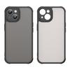 For iPhone 15 Case Drop Proof Airbags Frosted Translucent PC+TPU Phone Back Cover
