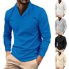 Мужской костюм воротник топ однотонный цвет с длинными рукавами спортивная модная футболка