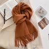 Luxury Wool Scarf For Women Fashion Warm Cashmere Scarves Korean Style Solid Knitted Shawl Wrap Pashmina Bandana Christmas Gift