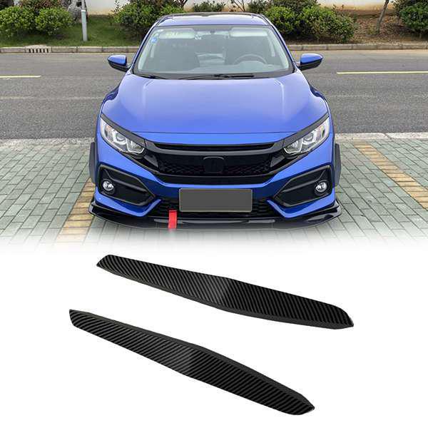 Декоративные полоски на передний бампер для Honda Civic Type-R 2019-2021 (1 пара)
