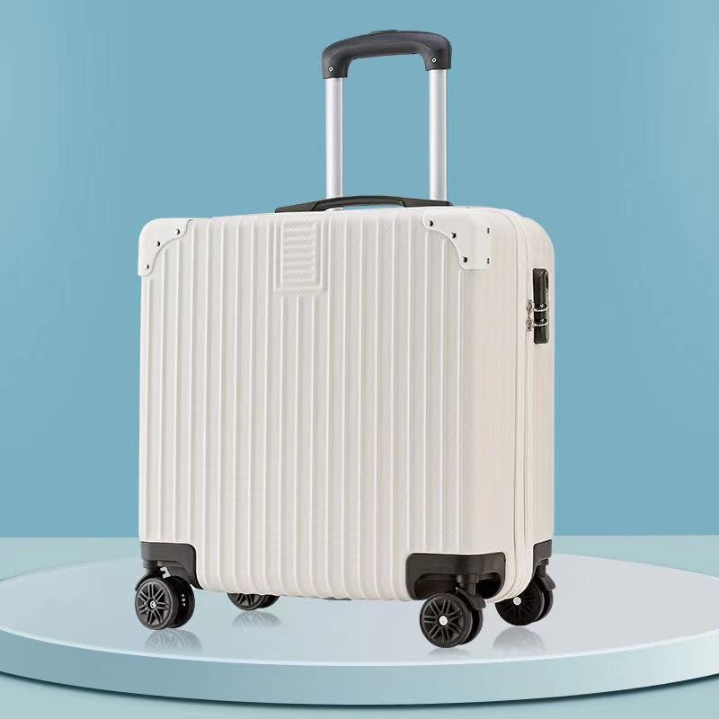 18-inch Lightweight Carry-on Trolley Suitcase with Zipper Lock for Men, Women, and Students