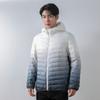 Men's 90 Fleece Light Down Jacket Men's Hooded Hooded Winter Coat Gradual Change of Color Men's Clothing