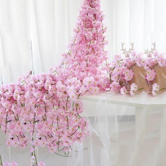 200 см искусственные цветы вишни виноградная лоза свадебная арка вечерние украшения стены