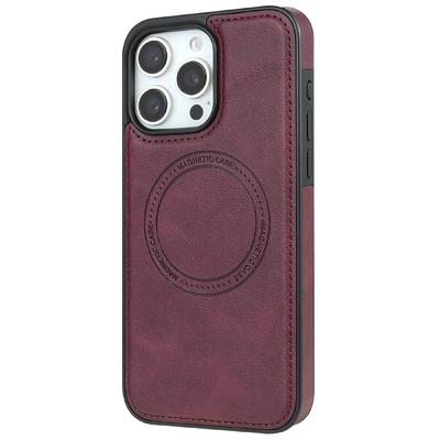 CSJ-P3 Для iPhone 15 Pro Чехол Совместимый с MagSafe Поликарбонат+ТПУ+Кожаная Задняя Крышка