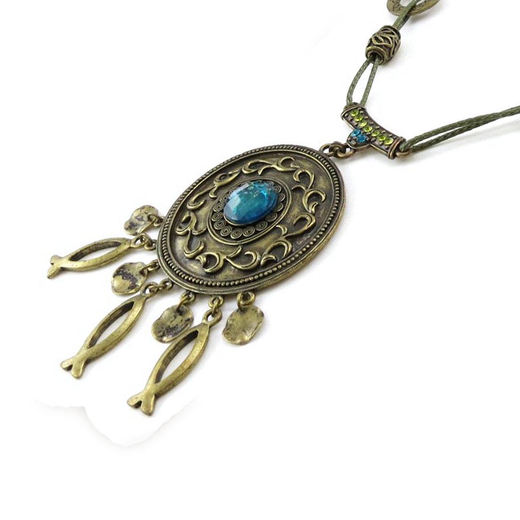 Les Trésors De Lily [E5704] - Дизайнерское колье «Рыбы» с бирюзой