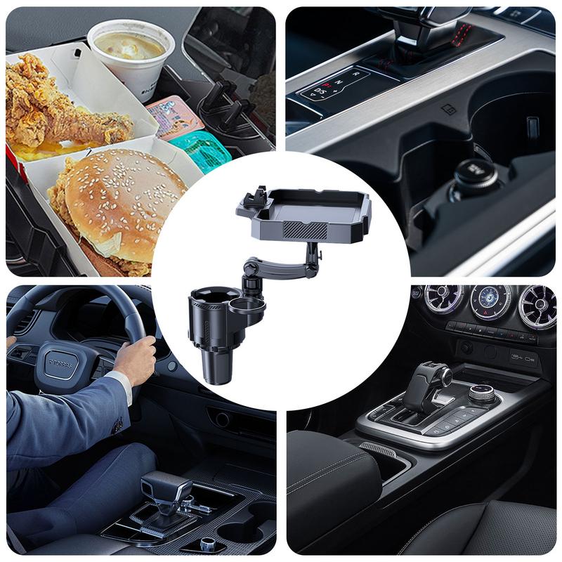 Подстаканник с подносом для автомобиля, растягивающийся держатель для стаканов с подносом, поднос для еды на вынос, съемный для караванов, минивэнов