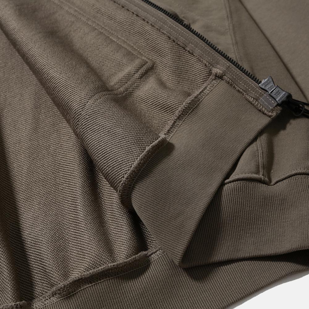 Moif [Aw25] Свободная толстовка на молнии с капюшоном / Оливковый