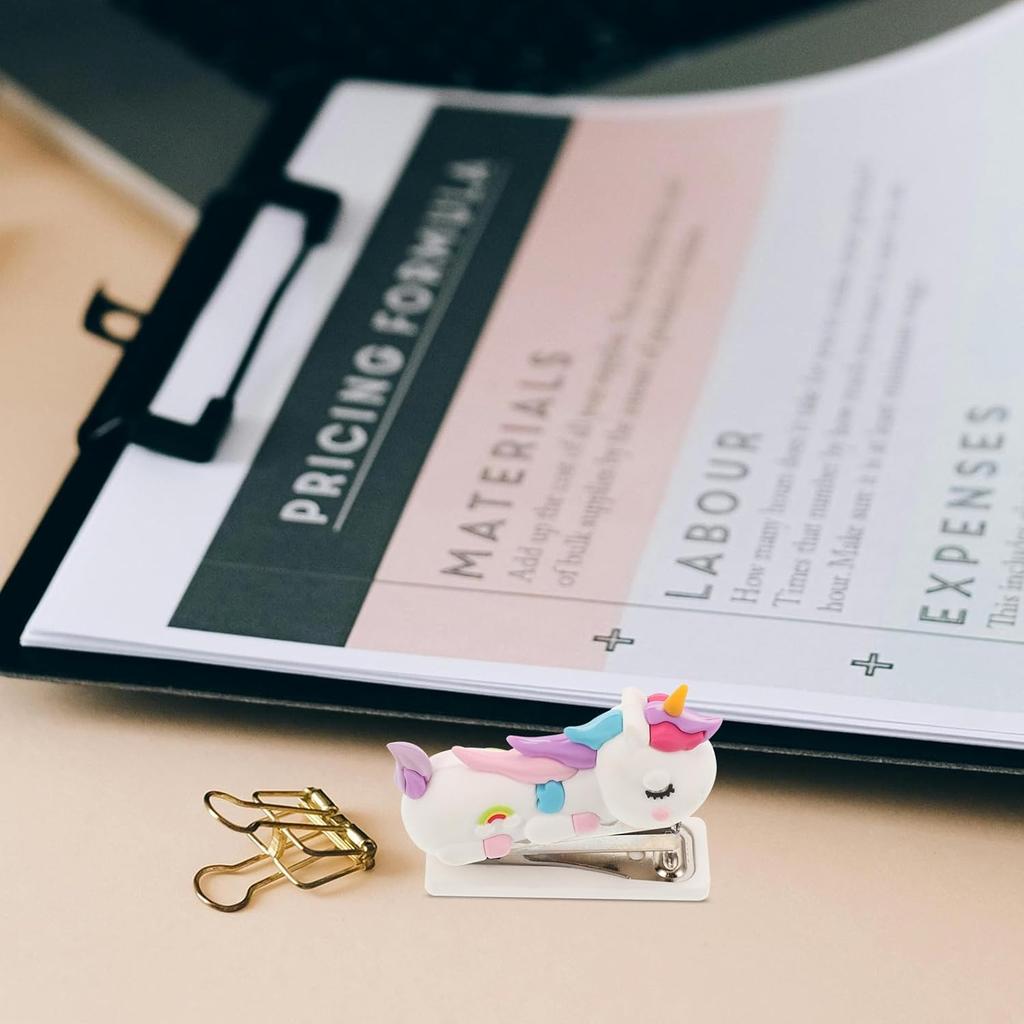 Cute Stapler, Mini Handheld Animal Stapler, Desktop Stitcher Portable Silicone Art Figurine Statue Handy Staplers for Home Office School Students