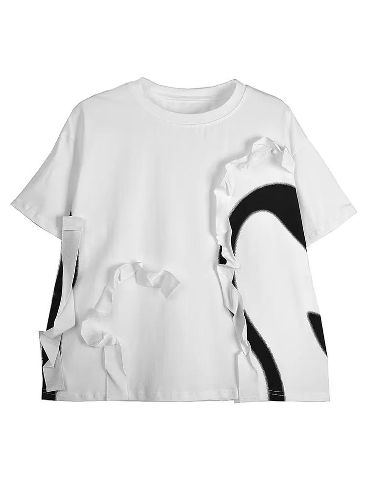 Xitao Футболка с принтом в стиле пэчворк контрастного цвета ZY8919