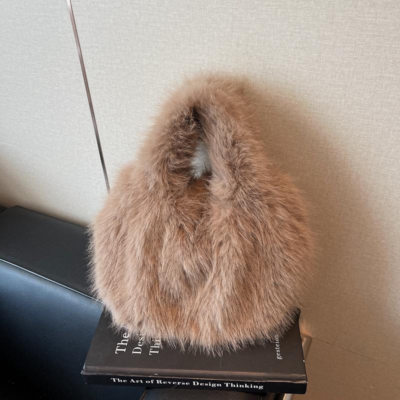 Плюшевая сумка женская осенне-зимняя универсальная новая повседневная пушистая сумочка высокого класса сумка-пельмень