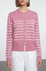 Women's Fashionable Stylish Cardigan Dusty Rose Soft Textured Crew Neck Jacket Look Knitwear Cardigan