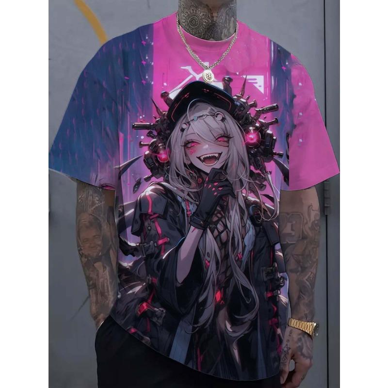 Футболка с рисунком девушки-татуировки из мультфильма, 3D-принт, мужская, большой размер, толстовка для мужчин, Bad Girl Harajuku, короткий рукав, футболка