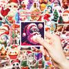 50 Наклеек на Рождественскую Тему Снеговик Мультяшное Украшение Милое Животное Украшение для Еды Планшет Креативные Водонепроницаемые Наклейки