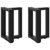 VidaXL Coffee Table Legs T-Shape, 2 Pieces, Black, 28 X 25 X (42-43) Cm, Steel 4013020