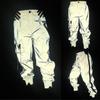 Reflective Hip Hop Pants Sweatpants Bright Long Pants For Couples Overalls