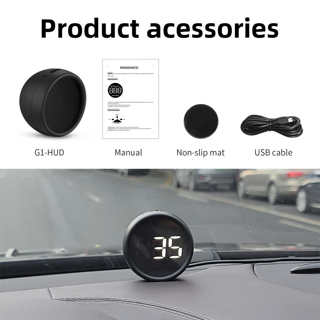 HUD B1/G1 OBD/GPS Projector Screen Head Up Display Overspeed Alarm RPM Voltmeter Water Temperature Gauge Digital LCD Panel