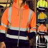 Мужская дорожная работа, высокая видимость, пуловер с длинным рукавом с капюшоном, топы, блузка