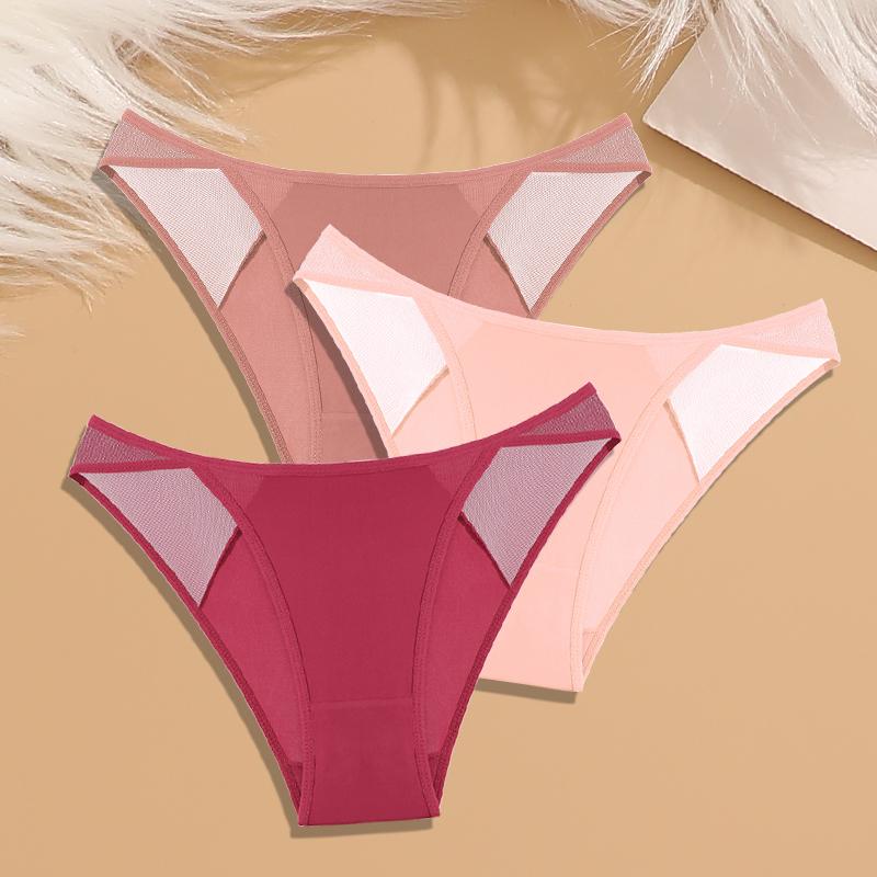 3Pcs Seamless Hollow Out Underwear Patchwork Lace Women's Panties Sexy Low Waist Female Underpants High Quality Briefs